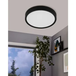 Eglo MUSURITA Plafondarmaturen kunststof, staal zwart / Kunststof wit H: 60 mm | Ø 340 mm Online