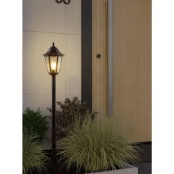 Eglo NAVEDO Staande lampen aluminium zwart, zilver-patina / Glas helder H: 1200 mm | Ø 230 mm Outlet