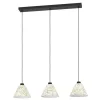 Eglo OXPARK hanglamp staal zwart / textiel met bamboebladeren wit, groen H: 1100 mm Discount