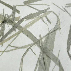 Eglo OXPARK hanglamp staal zwart / textiel met bamboebladeren wit, groen H: 1100 mm | Ø 420 mm