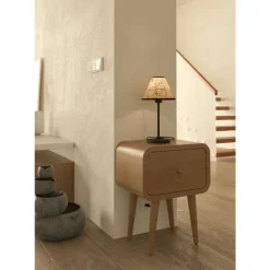 Eglo OXPARK Tafellampen staal zwart / textiel met bamboebladeren wit, groen H: 415 mm | Ø 220 mm Sale