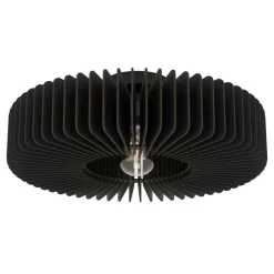Eglo PALOMBAIA Plafondarmaturen staal zwart / Hout zwart H: 175 mm | Ø 500 mm New