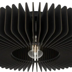 Eglo PALOMBAIA Plafondarmaturen staal zwart / Hout zwart H: 175 mm | Ø 500 mm New