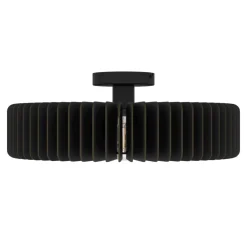 Eglo PALOMBAIA Plafondarmaturen staal zwart / Hout zwart H: 175 mm | Ø 500 mm New