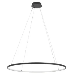 Eglo PARRUTA hanglamp aluminium, staal zwart / Kunststof wit H: 1500 mm | Ø 990 mm Discount