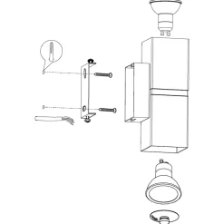 Eglo PASSA Wandlamp staal bruin, koper H: 170 mm Clearance