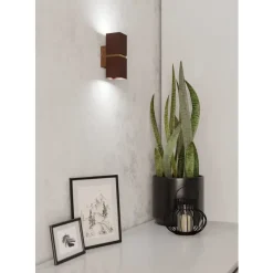 Eglo PASSA Wandlamp staal bruin, koper H: 170 mm Clearance