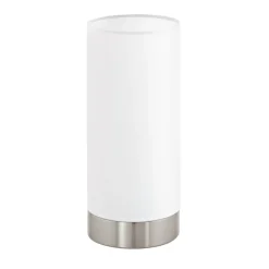 Eglo PASTERI Tafellampen staal nikkel-mat / textiel wit H: 255 mm | Ø 120 mm Hot