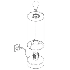 Eglo PASTERI Tafellampen staal nikkel-mat / textiel wit H: 255 mm | Ø 120 mm Hot