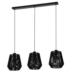 Eglo PERSLEY hanglamp staal zwart / papier zwart H: 1100 mm Hot