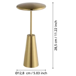 Eglo PICCOLA Tafellampen staal geelkoper-geborsteld / Kunststof wit H: 280 mm | Ø 130 mm Outlet