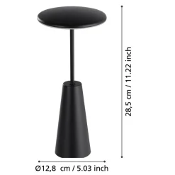 Eglo PICCOLA Tafellampen staal zwart / Kunststof wit H: 280 mm | Ø 130 mm New