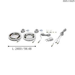 Eglo PIDIO lichtstrip/-staaf Kunststof wit H: 2 mm Online