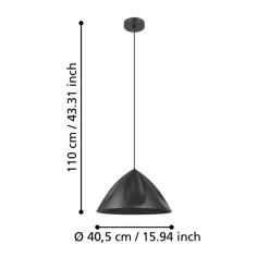 Eglo PODERE hanglamp staal zwart H: 1100 mm | Ø 425 mm Sale