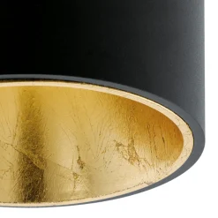 Eglo POLASSO Plafondarmaturen aluminium, kunststof zwart, goud H: 120 mm | Ø 100 mm Discount