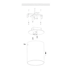 Eglo POLASSO Plafondarmaturen aluminium, kunststof zwart, goud H: 120 mm | Ø 100 mm Discount