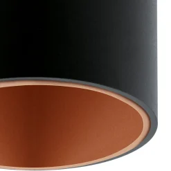 Eglo POLASSO Plafondarmaturen aluminium, kunststof zwart, koper H: 120 mm | Ø 100 mm Sale