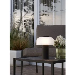 Eglo PONENTE Tafellampen staal zwart / Glas wit H: 200 mm | Ø 160 mm Online