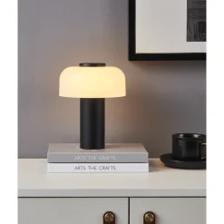 Eglo PONENTE Tafellampen staal zwart / Glas wit H: 200 mm | Ø 160 mm Online