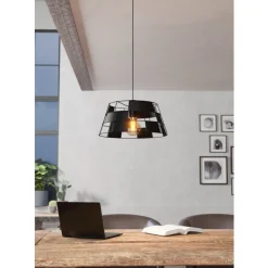 Eglo PONTEFRACT hanglamp staal zwart H: 1100 mm | Ø 420 mm New