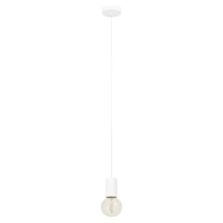 Eglo POZUETA 1 hanglamp staal wit H: 1100 mm | Ø 65 mm Discount