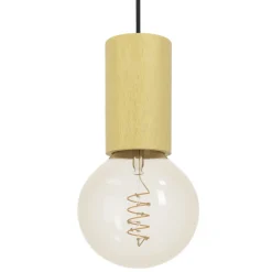 Eglo POZUETA 1 hanglamp staal, hout zwart, bruin H: 1100 mm | Ø 65 mm