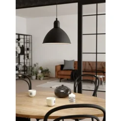 Eglo PRIDDY hanglamp staal zwart, wit H: 1100 mm | Ø 305 mm Hot