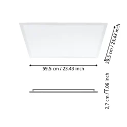 Eglo RABASSA rasterarmatuur aluminium wit / Kunststof wit H: 27 mm Hot