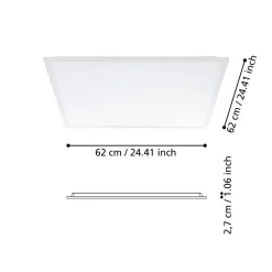 Eglo RABASSA rasterarmatuur aluminium wit / Kunststof wit H: 27 mm