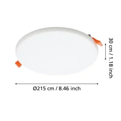 Eglo RAPITA inbouwarmatuur aluminium wit / Kunststof wit H: 20 mm | Ø 215 mm Sale