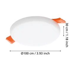 Eglo RAPITA inbouwarmatuur aluminium wit / Kunststof wit H: 20 mm | Ø 100 mm Clearance