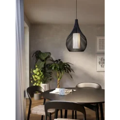 Eglo RAZONI 1 hanglamp staal zwart / staal, glas zwart, wit H: 1100 mm | Ø 325 mm New