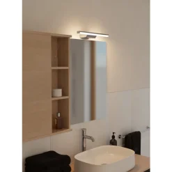 Eglo REGELLO-Z Spiegelarmaturen kunststof, aluminium chroom, zilver / Kunststof wit H: 40 mm Online