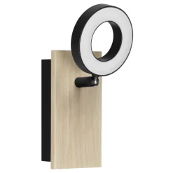 Eglo RIELVES spot hout, staal bruin, zwart / Kunststof wit H: 150 mm