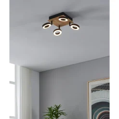 Eglo RIELVES spot hout, staal bruin, zwart / Kunststof wit H: 175 mm Best