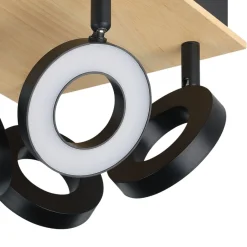 Eglo RIELVES spot hout, staal bruin, zwart / Kunststof wit H: 175 mm Best