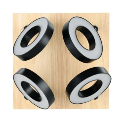 Eglo RIELVES spot hout, staal bruin, zwart / Kunststof wit H: 175 mm Best