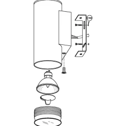 Eglo RIGA Wandlamp staal verzinkt wit H: 200 mm Sale