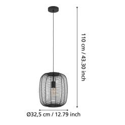Eglo RINHOU PENDEL 1xE27 ZWART Best