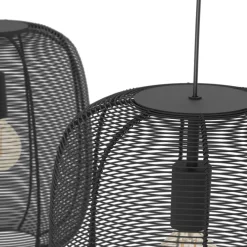 Eglo RINROE hanglamp staal zwart H: 1100 mm Clearance