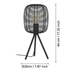 Eglo RINROE Tafellampen staal zwart H: 440 mm | Ø 200 mm Discount