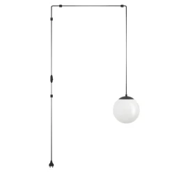 Eglo RONDO 3 hanglamp staal, kunststof zwart / glas opaal-mat wit H: 1420 mm Discount