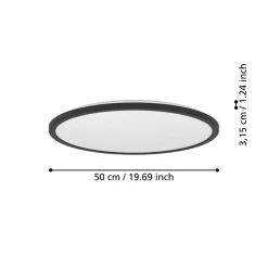 Eglo ROVITO Plafondarmaturen Kunststof zwart / Kunststof wit H: 32 mm | Ø 500 mm Online