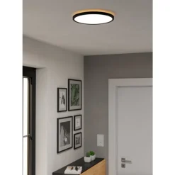 Eglo ROVITO-Z Plafondarmaturen Kunststof zwart / Kunststof wit H: 30 mm | Ø 300 mm Discount