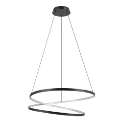 Eglo RUOTALE hanglamp aluminium, staal zwart / Kunststof wit H: 1500 mm | Ø 700 mm Outlet