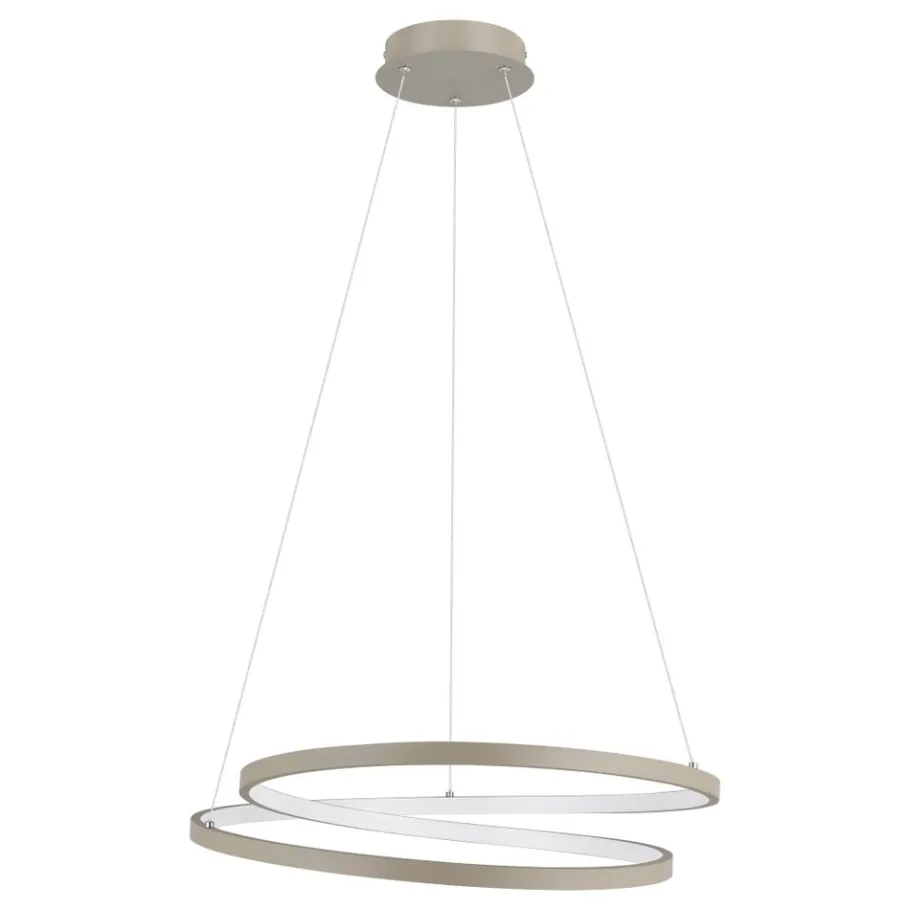 Eglo RUOTALE hanglamp aluminium, staal zandkleuren / Kunststof wit H: 1500 mm | Ø 550 mm Outlet