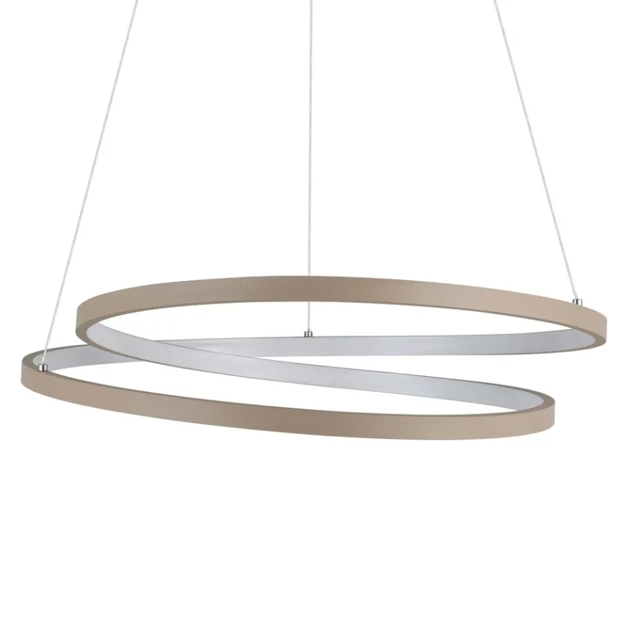 Eglo RUOTALE hanglamp aluminium, staal zandkleuren / Kunststof wit H: 1500 mm | Ø 550 mm Outlet