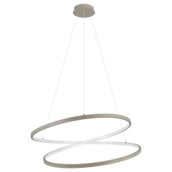 Eglo RUOTALE hanglamp aluminium, staal zandkleuren / Kunststof wit H: 1500 mm | Ø 700 mm Best