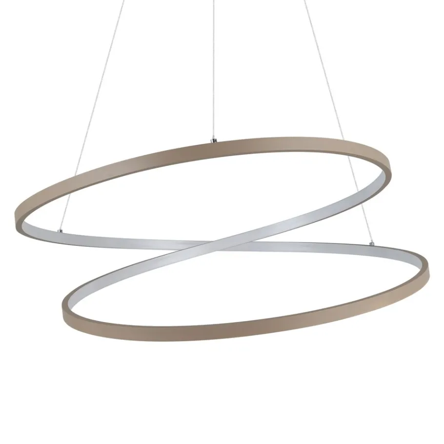 Eglo RUOTALE hanglamp aluminium, staal zandkleuren / Kunststof wit H: 1500 mm | Ø 700 mm Best