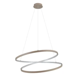 Eglo RUOTALE hanglamp aluminium, staal zandkleuren / Kunststof wit H: 1500 mm | Ø 700 mm Best